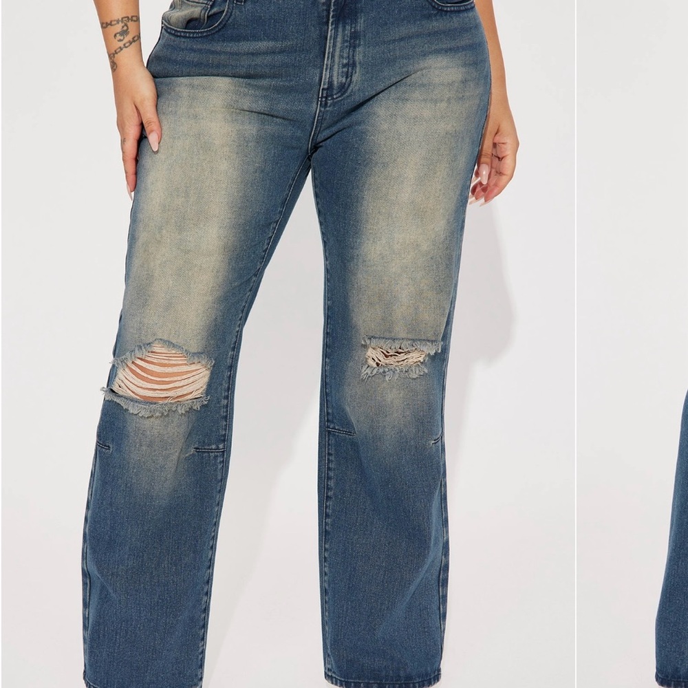 Women's Blue Distressed Jeans